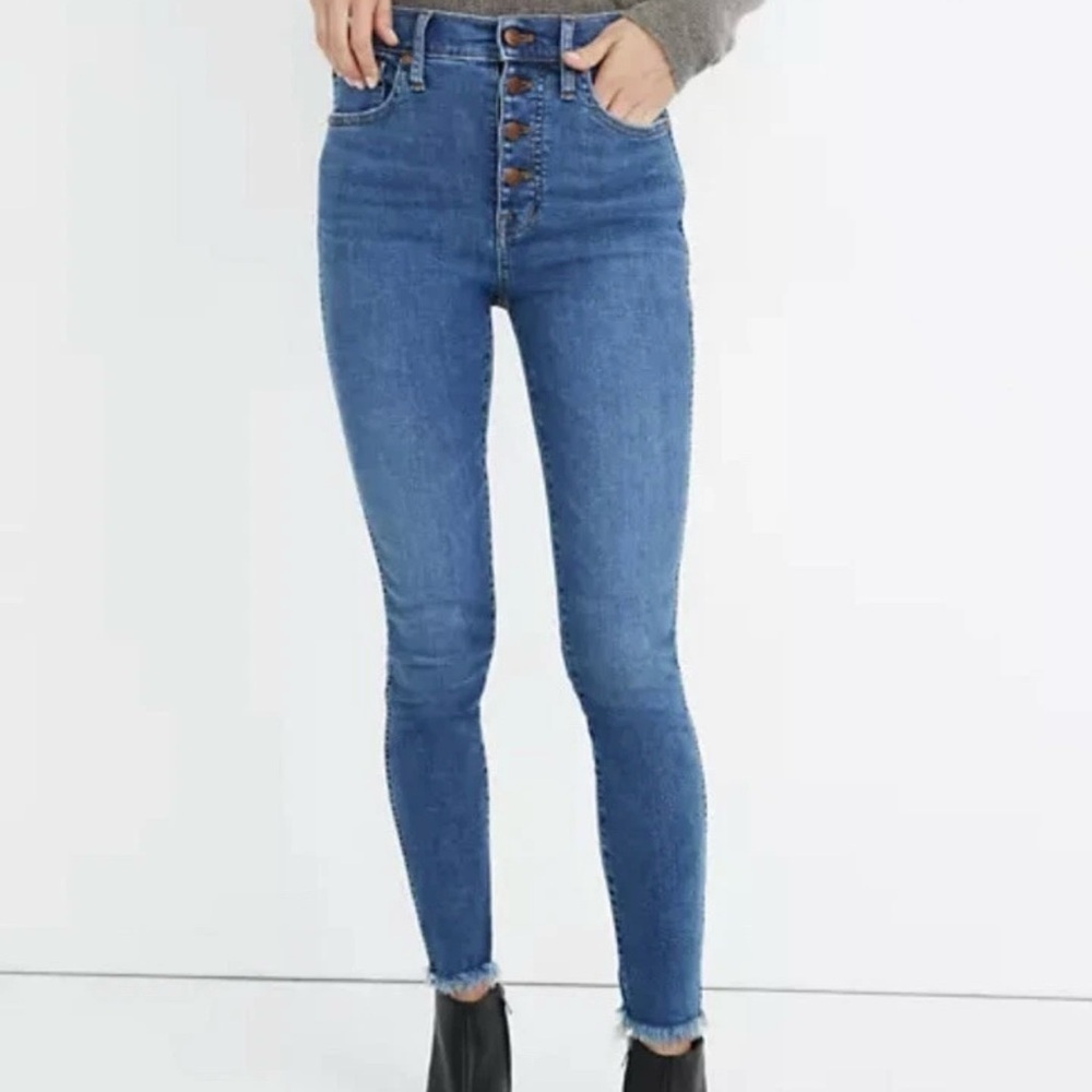 Madewell High Rise Skinny Button Fly Jeans 28 - Picture 3 of 10